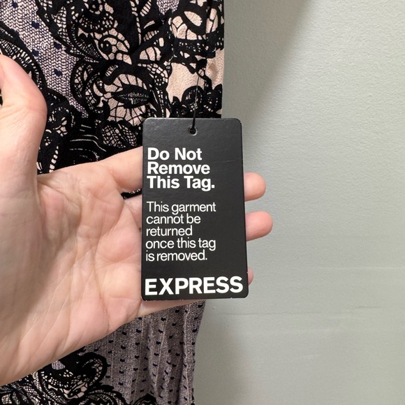 Express Black and Cream Lace Dress. Size XS. NWT - Picture 5 of 8